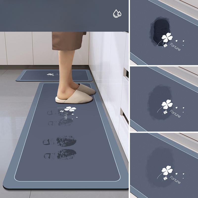 Kitchen Floor Mat Diatom Mud Dirty Anti-slip Mat Simple Air-drying Water-absorbing Mat Household Easy-to-clean Long Foot Mat