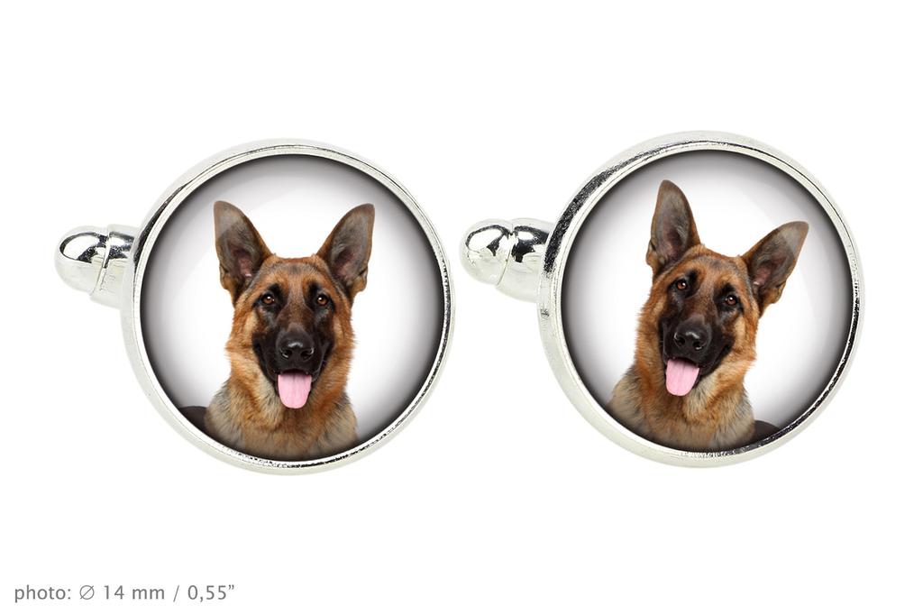German Shepherd Dog, Alsatian Wolf Dog - cufflinks, a shirt accessory, a shirt pendant from the Art-Dog brand