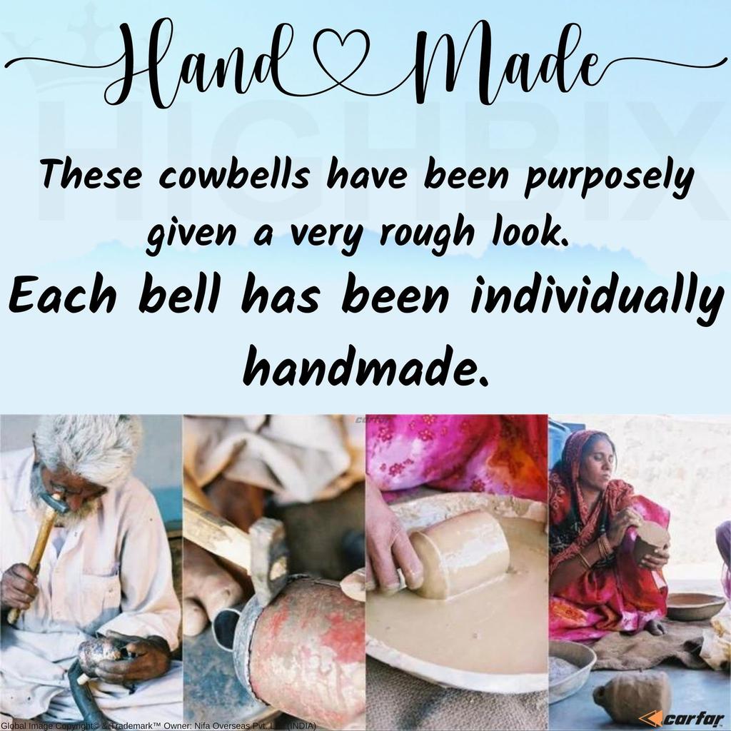 Set of 3 Rustic Black Style Bells Large Handmade Giant Metal Harmony Christmas Hanging Cow Bells Complete Set On Jute Rope