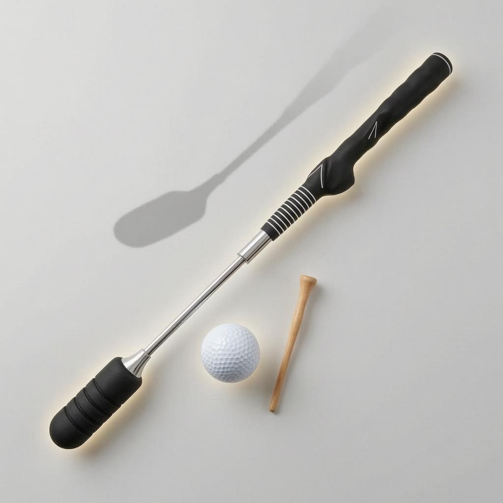 Golf Swing Practice Aid Indoor Swing Training Stick Golf Practice Stick Stainless Steel Sports Equipment Black