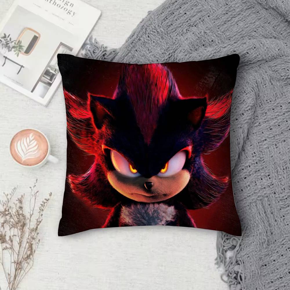 Shadows S-Sonics Hedgehog Double-Sided Printed Square Pillow Cover Decorative Cushion Cover For Sofa Bedroom Bedside