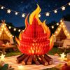 Fake Campfire Decoration 3D Paper Honeycomb Campfire Centerpiece Artificial Flame Folding
