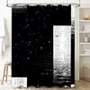 Black White Abstract Print Shower Curtain Modern Home Decor Bathroom Liner For Bathtub Size 180X240Cm / Black/White