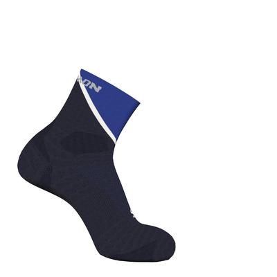 [Salomon] Meias PULSE ANKLE Masculinas LC2255800 Surf The Web/CARBONO/BRANCO G 27-29cm