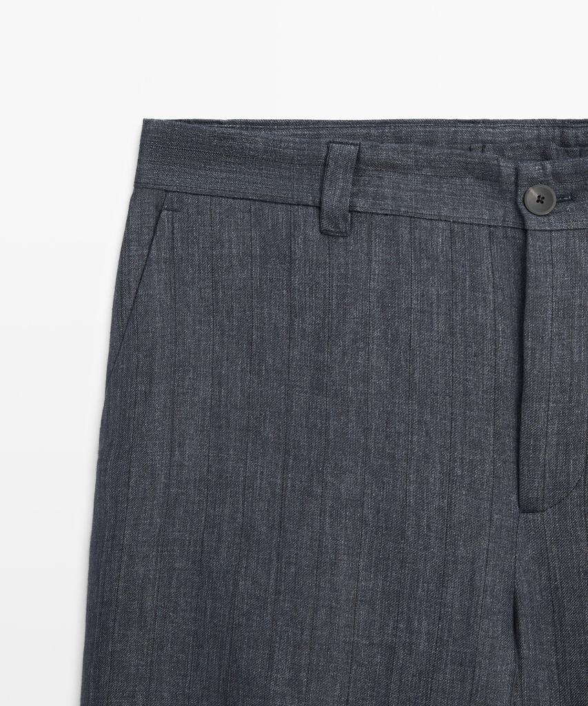 Masimodutti 100% Linen Striped Pants
