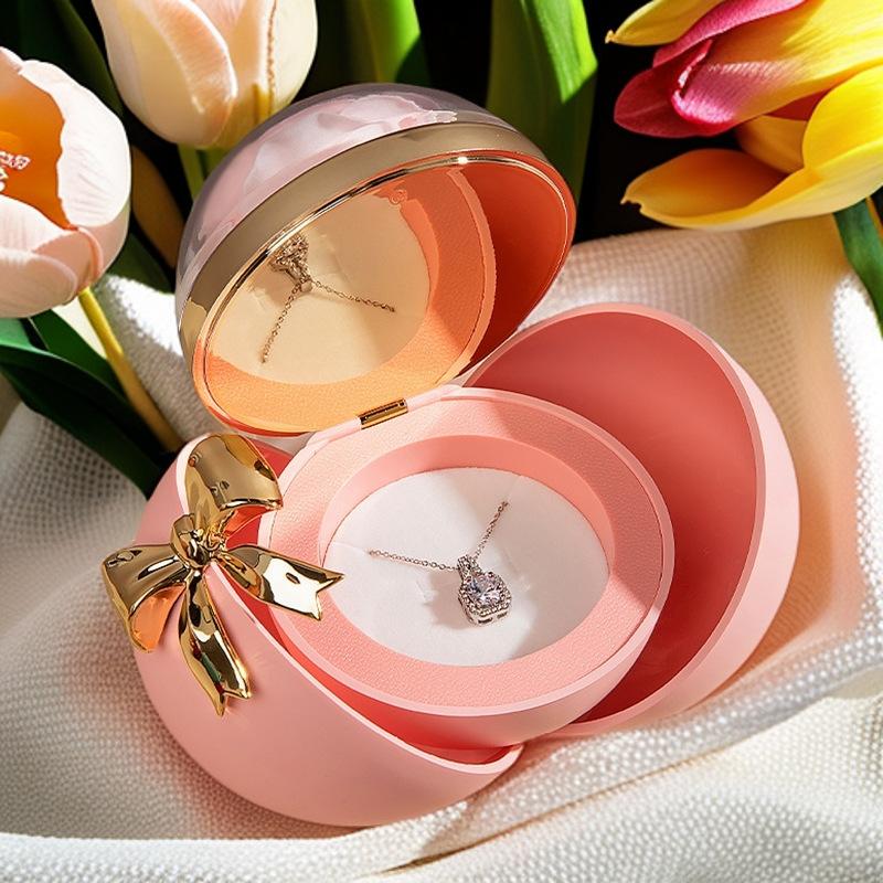 Scatola per Gioielli Regalo Sferica Scatola per Collana Anello Scatola per Gioielli Rosa Eterna Conservata Per Regali Compleanno Per