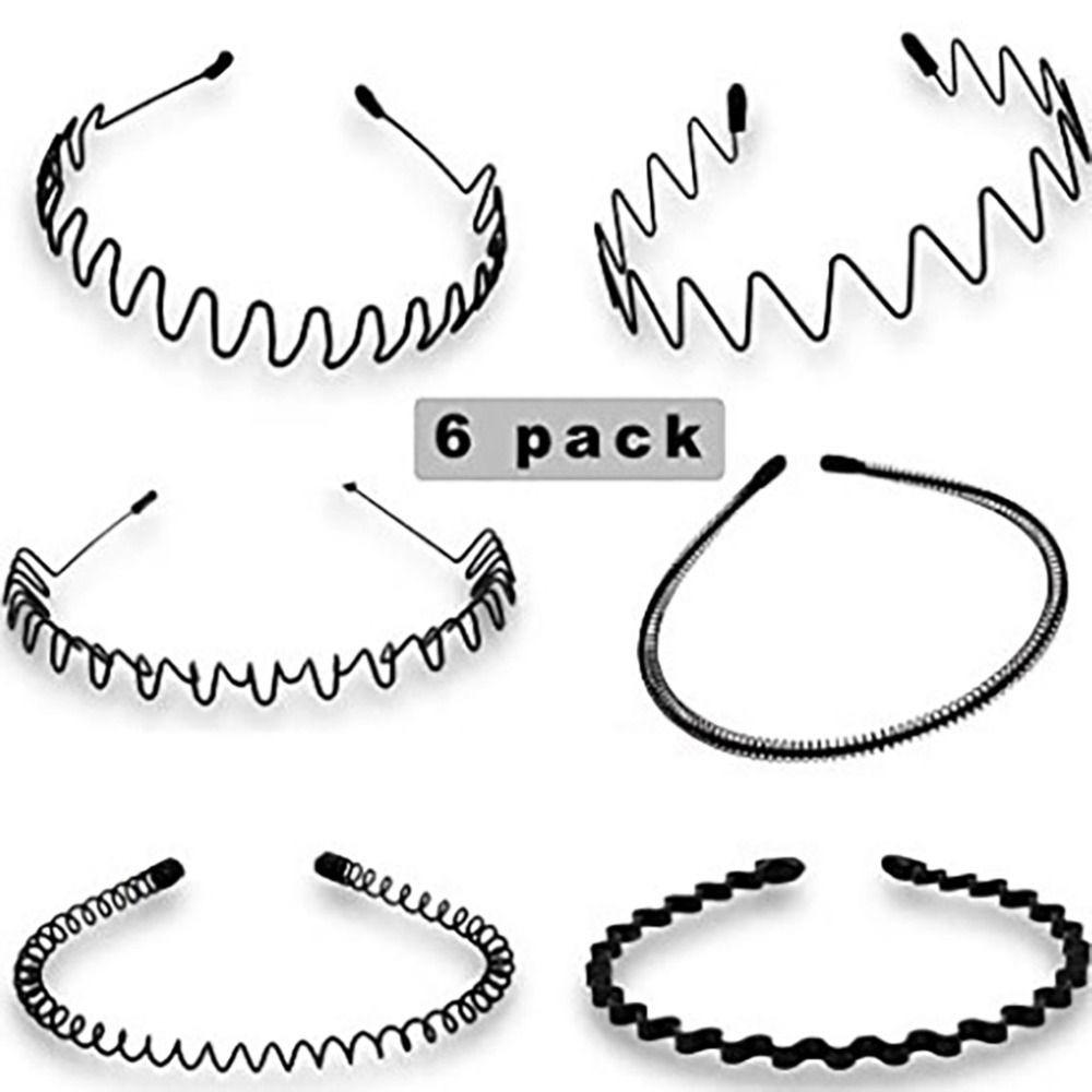 Alice Style Hair Styling Tool Sports Metal Hairband Wavy Headband Casual Headwear Black Head Hoop