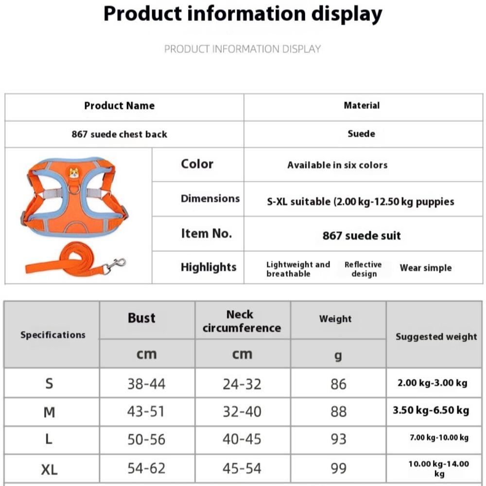 Reflective Dog Cat Harness Vest with Leash Breathable Mesh Padding Adjustable No Pull Pet Vest for Small Medium Dogs and Cats