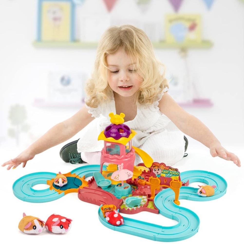 Hamster Racing Track Spielzeug Set für Kinder Elektrische Hamster Spiel Spielzeug Kinder Pädagogisches Geschenk für