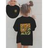 European sizes Spring Summer Girls' Casual / Fashion Front Back Print Short Sleeve T-Shirt / Trendy Sunflower Pattern / Versatile Stylish Top