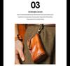Men's Retro Genuine Leather Waist Key Holder: Large Capacity Cowhide Bucket Bag with Multifunctional Zipper Pouch.