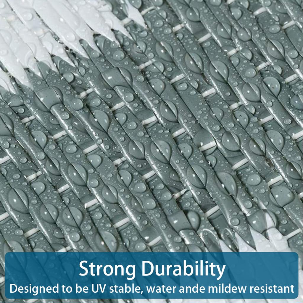 Large Outdoor Rugs for Patio Reversible Easy Clean Motorhome Carpet Rugs Portable Summer Waterproof PP Pipe Woven Beach Mat Grey