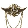 Gothic Wing Vintage 3D Chain Brooch And Hair Clip Multipurpose Alloy Accessory For Costume Parties