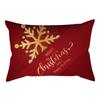 New Christmas Waist Pillow Case Long Pillow Pillow Golden Snowflake Home Cushion Cover