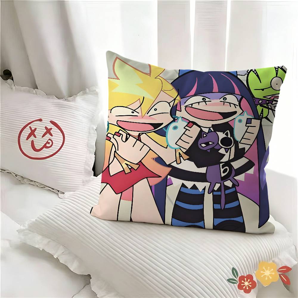Panty And Stocking With Garterbelt Scanty Anime Pillow Case Fashion Square Pillowcase Bedroom Sofa Room Ins Decoration Leisure