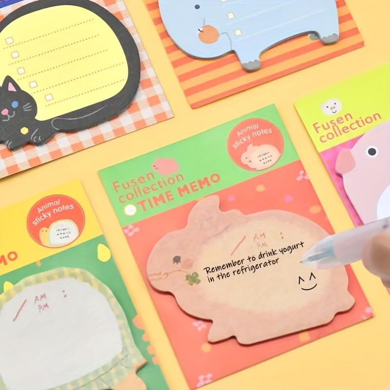 1PACK/8 Sticky Notes, Animal Sticky Notes, Removable Self-adhesive Sticky Notes, Novelty Cartoon Sticky Note Pad Set, School and Home