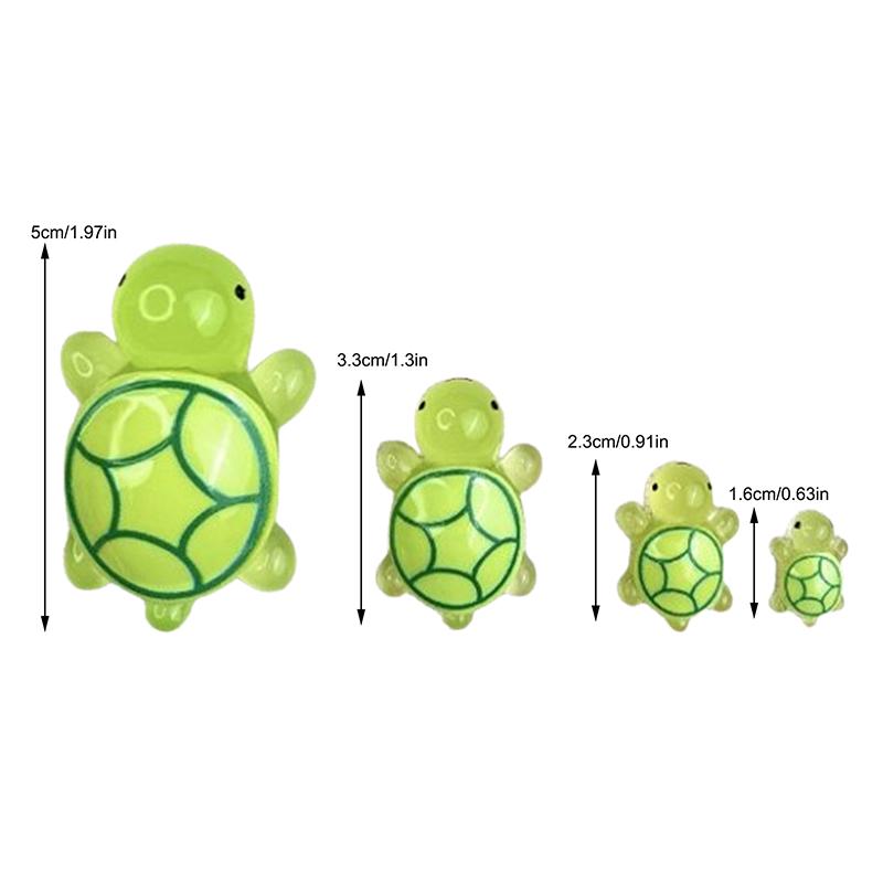 4 Sizes Mini Luminous Turtle Home Decor Landscaping Resin Crafts Glowing Turtle Garden Fish Tank Miniatures Ornaments Decoration