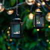Minimalists Square Metal Candle Holders With Clear Glass Farmhouses Decoration Hanging Lanterns For Tabletop Display