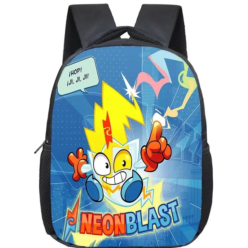 SuperThings Kindergarten Bags Funny Cartoon Backpack Waterproof Kids Bookbag SUPERTHINGS School Bag for Boys Girls Mochila