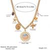 Bohemian 18K Gold-Plated Stainless Steel Sun Bee Pearl Pendant Necklace for Women