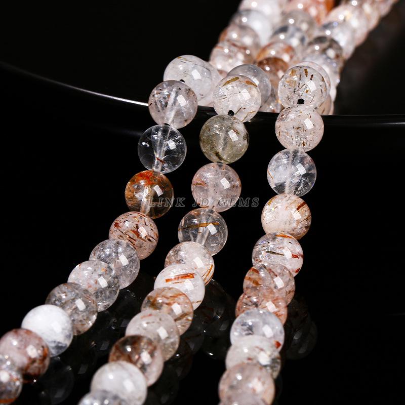 Jinde Natural Black Gold Super Seven Crystal Beads Bracelet for DIY Jewelry