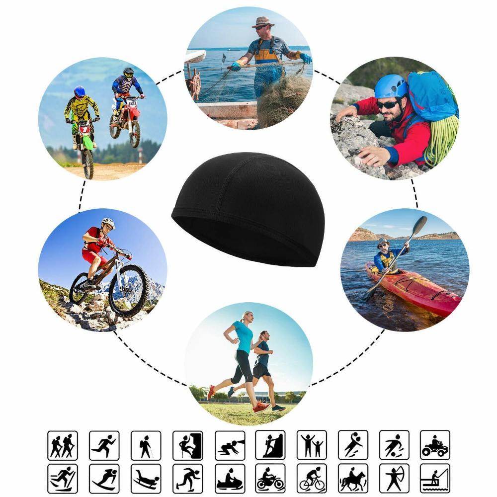 

1pc Cooling Dome Skull Cap: Sweat-Wicking Helmet Liner for Motorcycle and Bicycle Rimless Caps, Polyester Knit Fabric, Breathabl