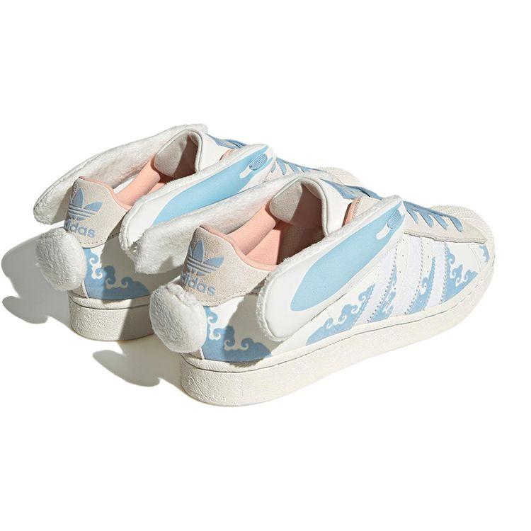 Adidas Originals Melting Sadness X  Superstar Papercut Classic Shell Toe Casual Low-Top Sneakers Unisex Sneakers White Blue ID9471