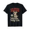 T-Shirt With Gerunisex Text Ich Hasse Unisexschen Hunde Mag Vintage Washed Casual Top For Everyday Wear Soft Comfortable Streetwear