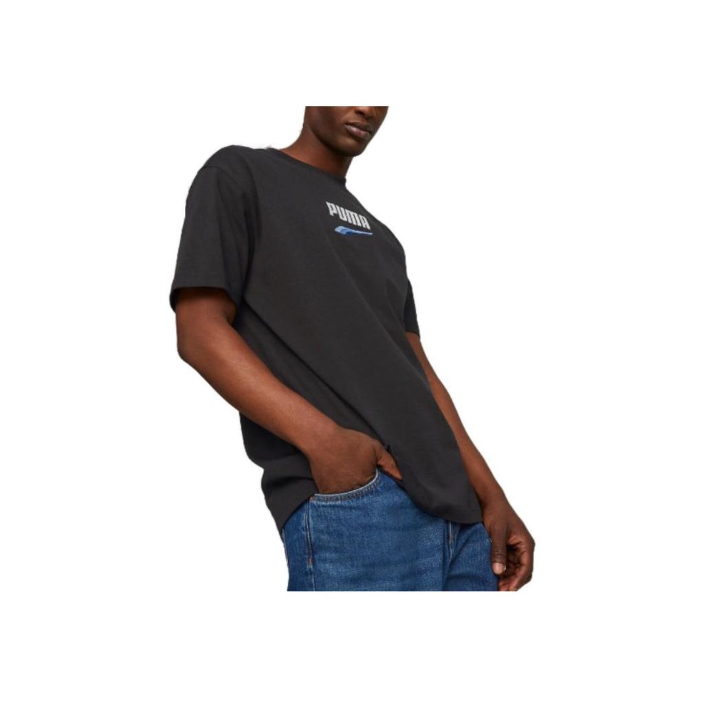 New PUMA Drop Shoulder Sleeve T Shirt Men's Black 620617-51