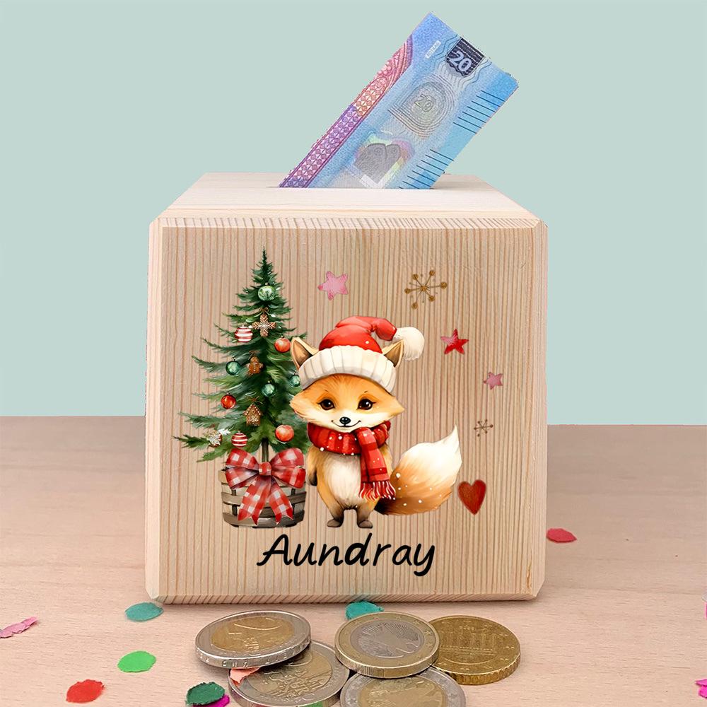 Personalizowana Świąteczna Atmosfera Skarbonka, Dekoracja Pokoju, Idealny Prezent Świąteczny, Ucz Oszczędzania w Stylu!