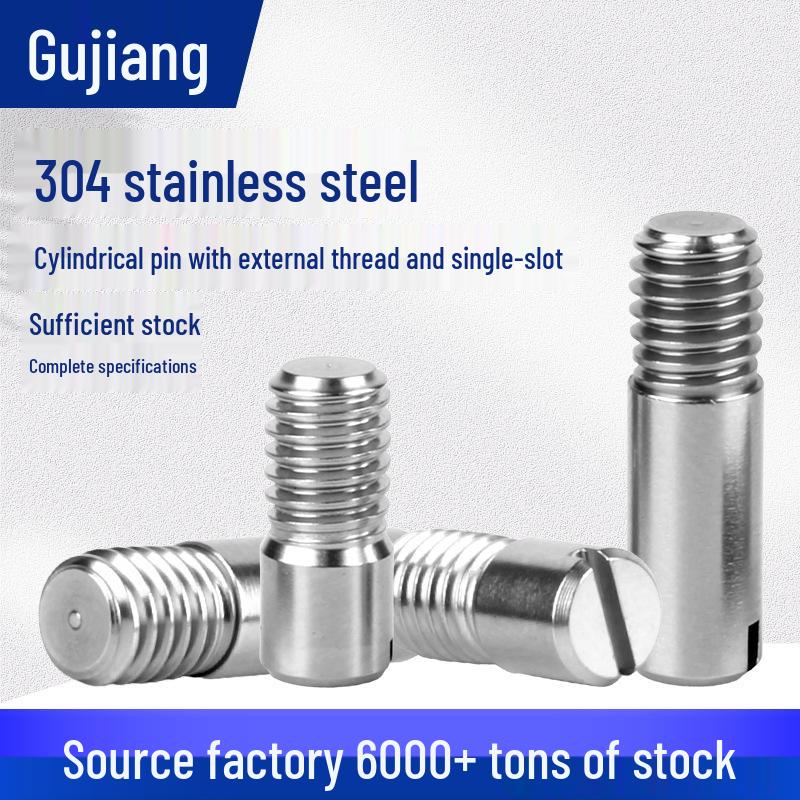 304 Stainless Steel Slotted Head External Thread Cylindrical Positioning Pin (M2-M10) M2.5*10