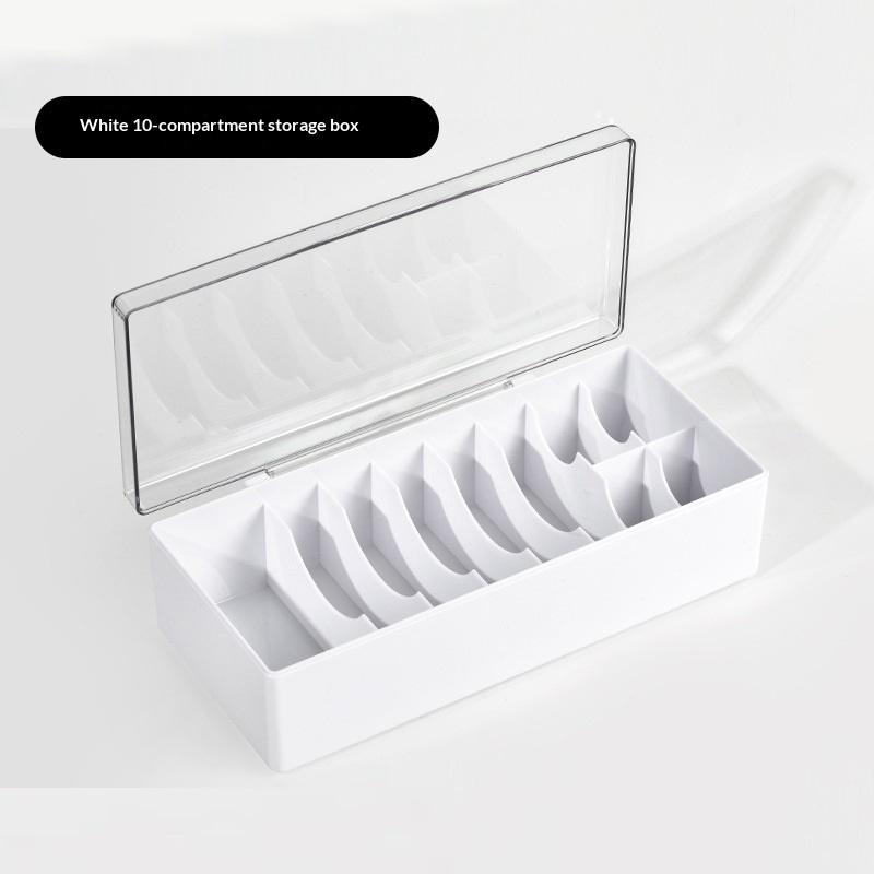 10 Grids Storage Box Craft Organizer Containers, Nail Accessories Storage Tools, Multigrid Organizer Beauty Professionals белый