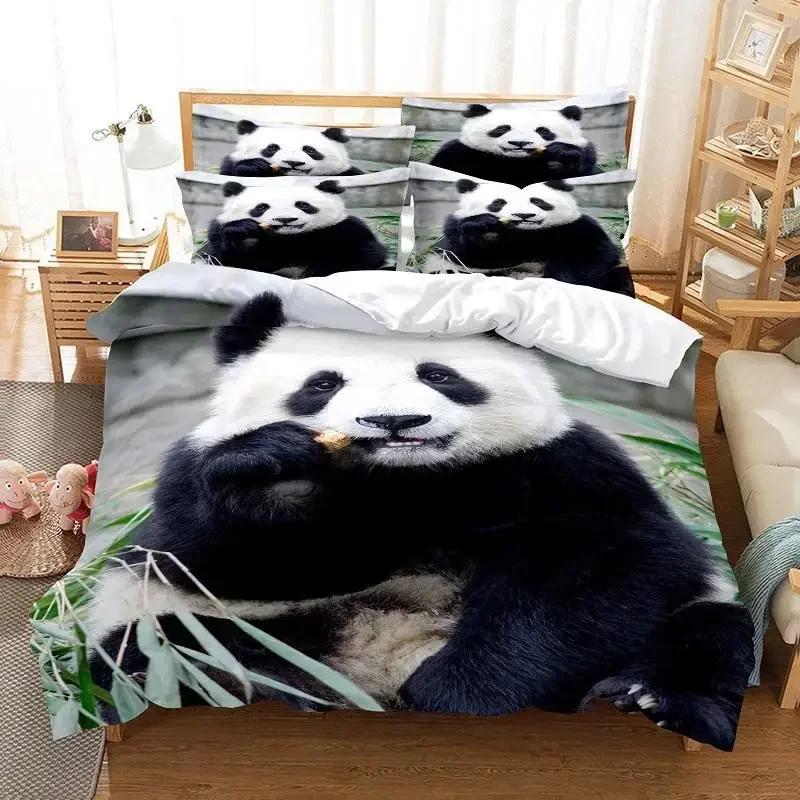 Luxury New 3D Print Panda Comfortable Duvet Quilt Cover Pillowcase Bedding Set Children Bedroom Decoration Home Textile