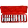 10-Piece 1/2" E8-E24 External Hex Long Deep Socket Wrench Set, CR-V Steel