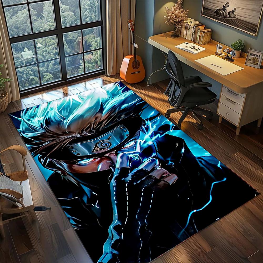 Naruto Hatake Kakashi Sharingan Eye Art Rug Carpet Large Area Rug Non Slip Washable Floor Mat Gamer Room Bedroom Home Decor