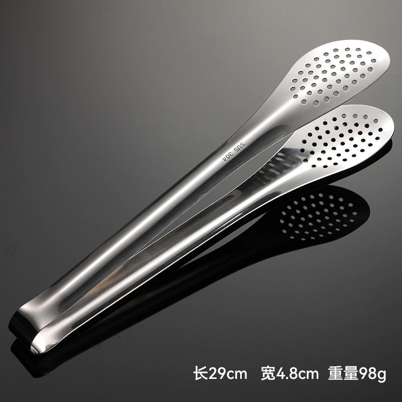 304 Stainless Steel Food Clip Exquisite Clip Multi-Specification Bread Clip Mirror Polished Ice Clip BBQ Buffet