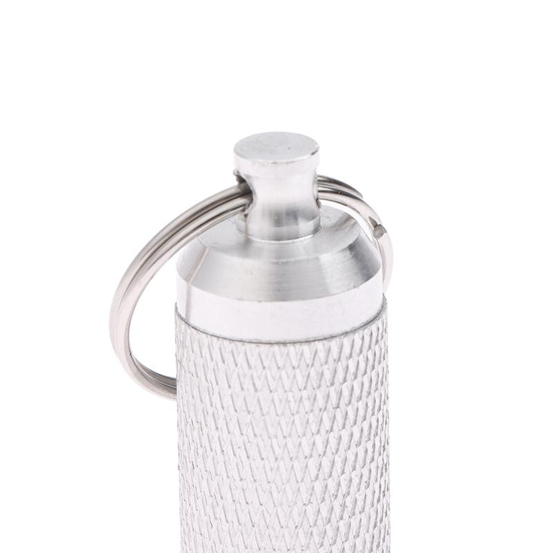 1Pc Aluminum Alloy Waterproof Pill Shaped Box Bottle Holder Container Keychain Medicine Box Pill Box Key Holder