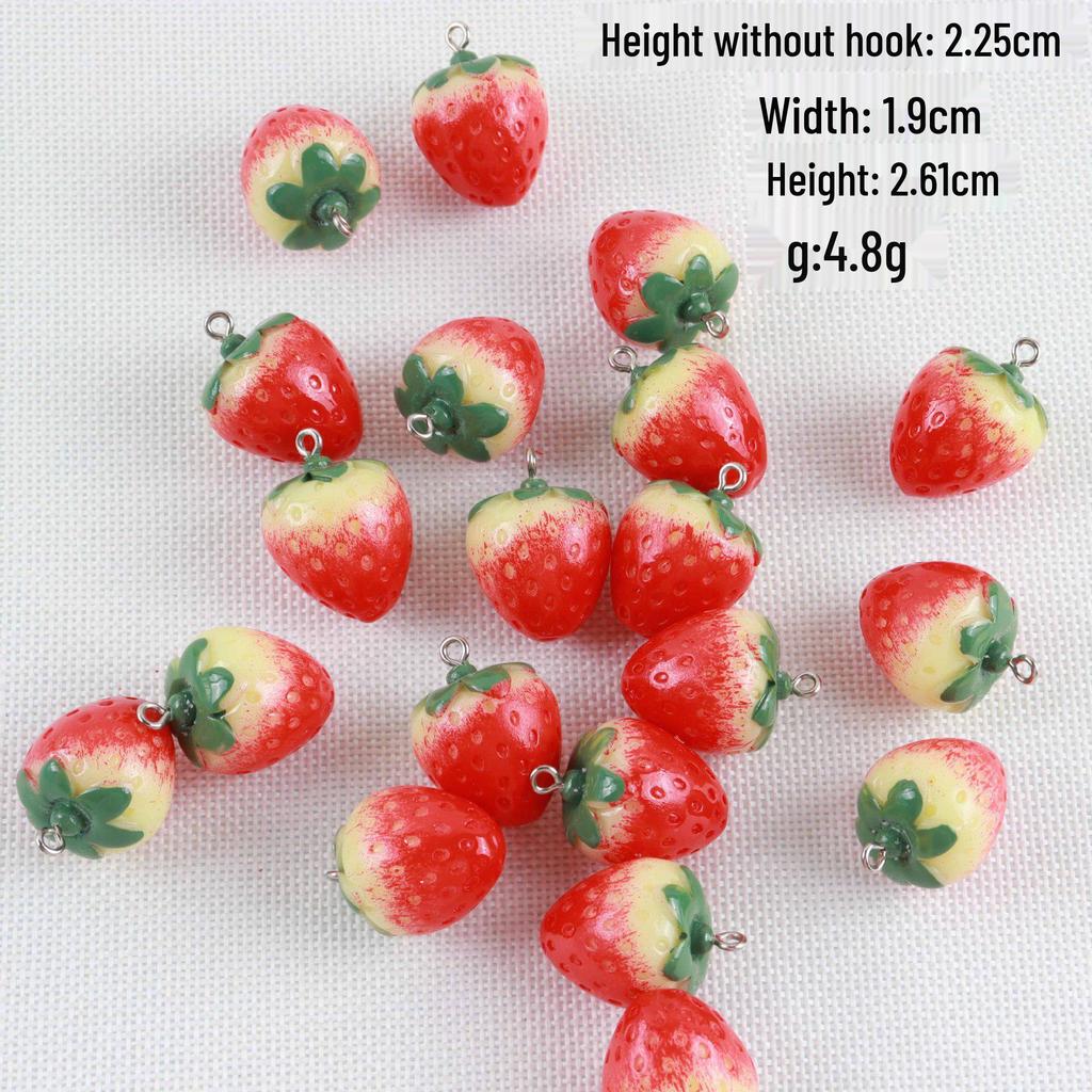 3D Resin Strawberry Jewelry Keychain & Photography Prop