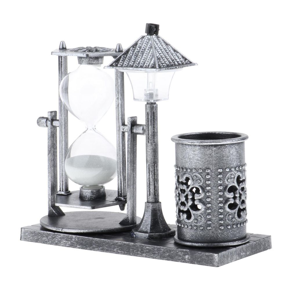 Sandglass Ornament Wooden Home Decorations Sand Timer Night Light Brush Teeth Clock Hourglass Timer
