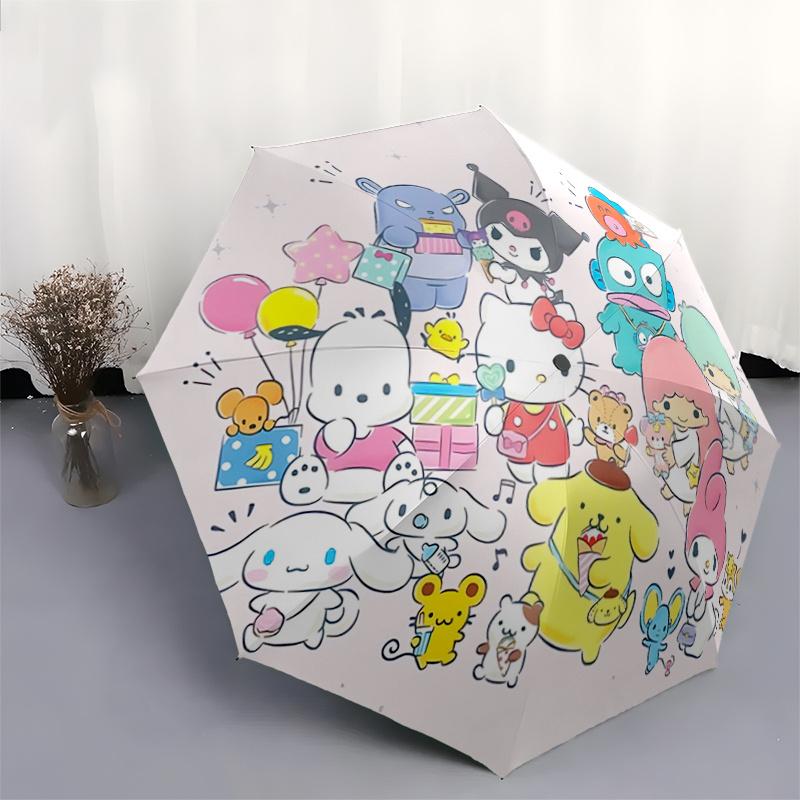 1pc Hello Kitty & Friends Automatic Opening Folding Umbrella - 8 Bone Iron Frame, Suitable for Fans, Travel, Daily Use, Gift for Holidays.F100
