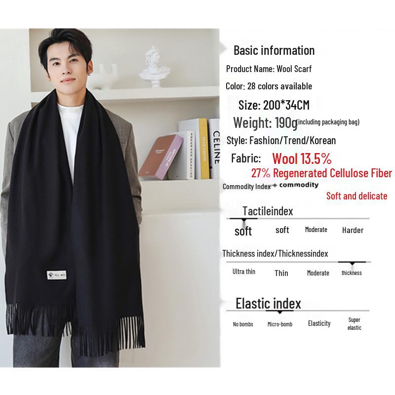 Wool and Cashmere Winter Scarves for Men, Women, and Boys - Stylish and Warm