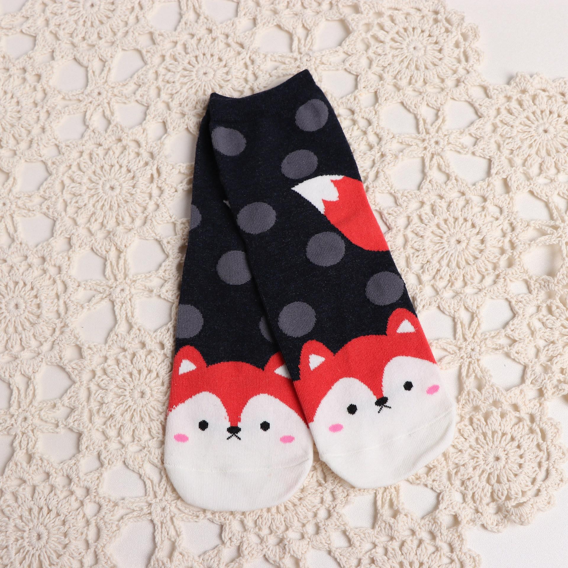 

Lustige Frauen lässig kurze Socken glücklich Harajuku niedlichen Cartoon Tier Katze Hund Kawaii Frau bequeme niedrige Rohr Söckchen Sox темно-синий