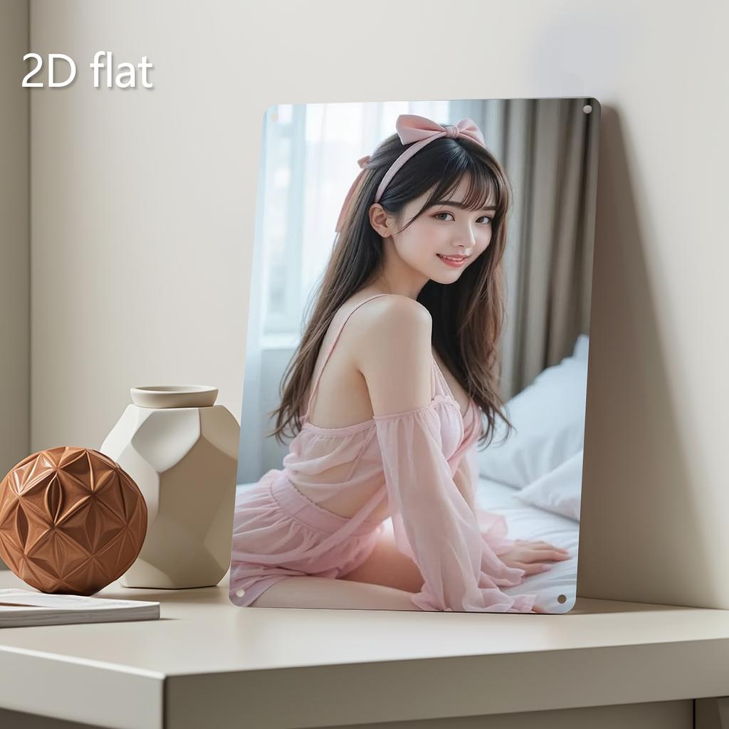 Lin Yiwu Koreanischer Künstler Eisenblechmalerei 2D Flache Metallwandkunst mit vorgebohrten Löchern
