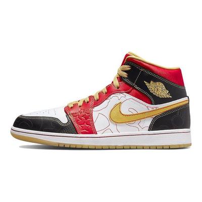 Buty Unisex Air 1 Mid SE GC XQ 2022 Biały/Złoty Pył/Sportowy Czerwony DV0576-176