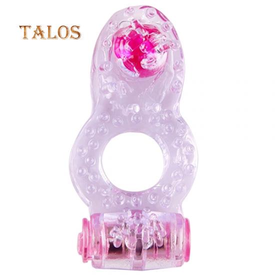 Vibrating Penis Rings Clit Dual Cock Ring Stretchy Delay Sex Toys for Men Adults Products