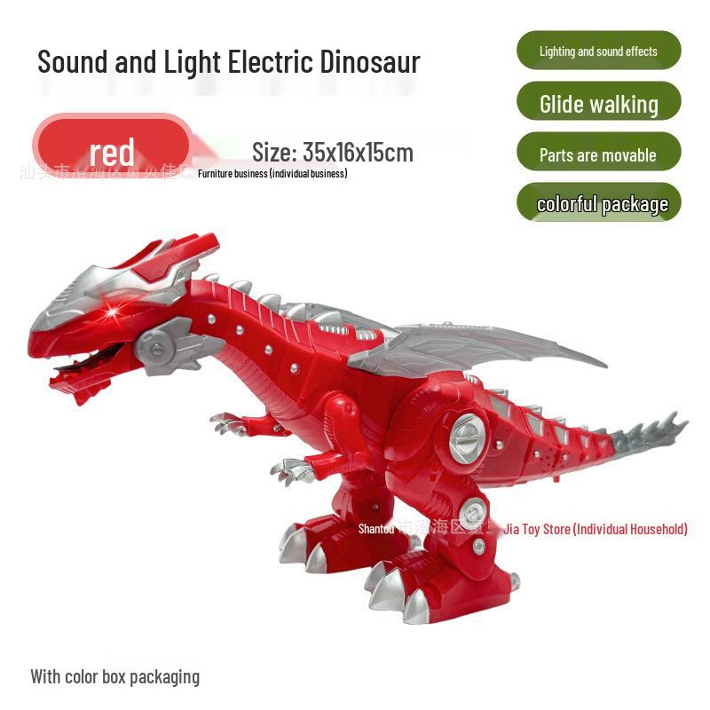 

Dinosaur Electric Walking Toy with Sound and Light-up Features - Mechanical Dragon for Kids Play and Gifts