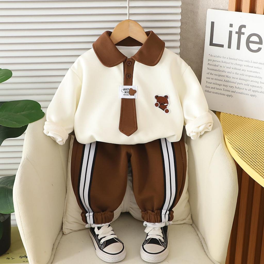 Kids Casual Long-Sleeve Set, Comfortable Daily Wear Outfits