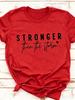 Crew Neck Short Sleeve T Shirt Stronger Than The Storm Inspirational Slogan Graphic Print Mustard Color Casual Spring Summer Daily Streetwear Tops