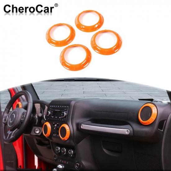 Air Conditioner Vent Outlet Trim Cover For Jeep Wrangler JK JKU 2011-2017 Orange