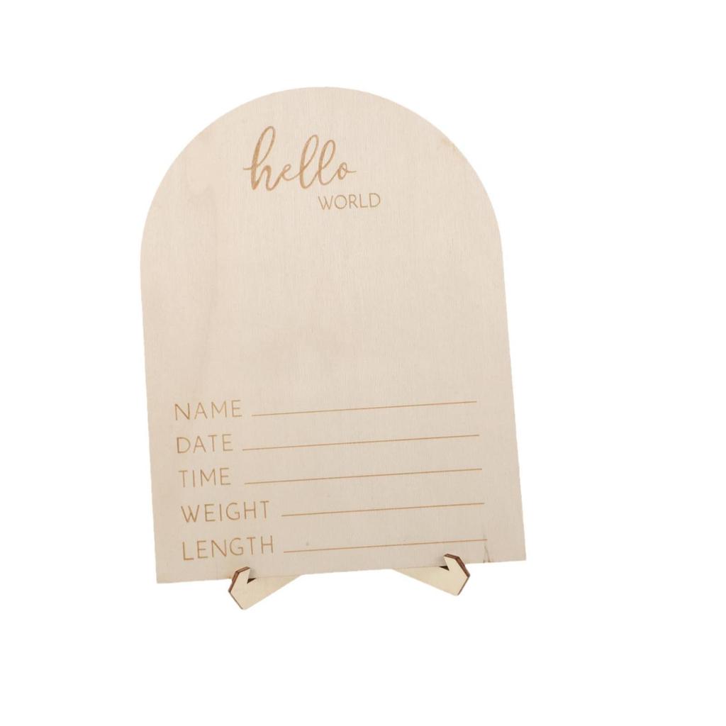 Wooden Baby Milestone Month Cards & Photo Frame for Newborn Birth Display